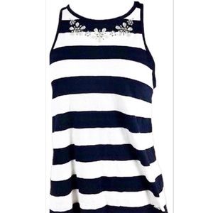 Hollister Striped Embellished Tank Top